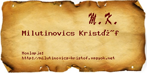 Milutinovics Kristóf névjegykártya